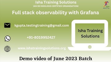 Full stack observability with Grafana  Demo on 6th June 2023.