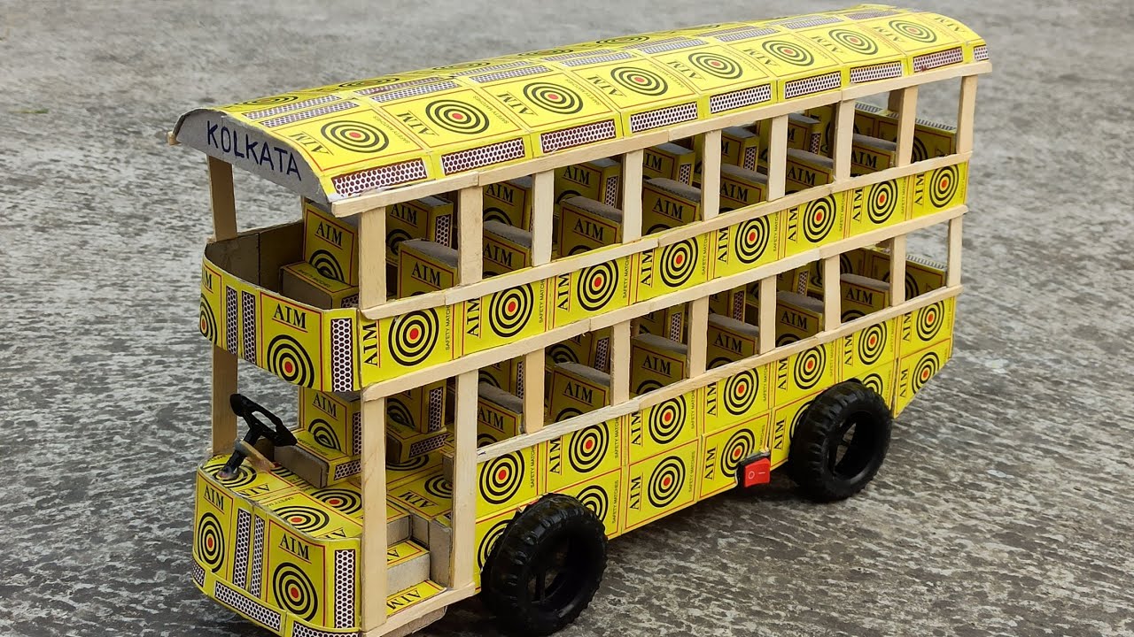 How To Make Matchbox Toy Sleeper Bus with DC Motor | DIY Miniature Bus | Awesome Homemade Diy TOYs 