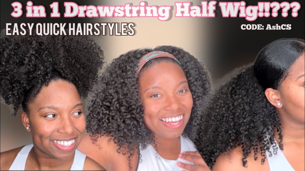 EASY HALF WIG HAIRSTYLES - YouTube