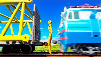 Train vs Cars at Crossing – BeamNG Drive Crashes