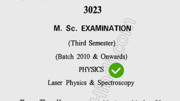 2015 Cdlu MSc Physics 3rd Sem Laser Physics & Spectroscopy Question Paper
