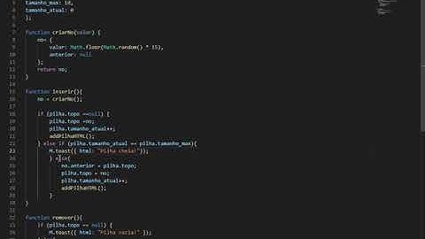 Pilha Encadeada em JavaScript