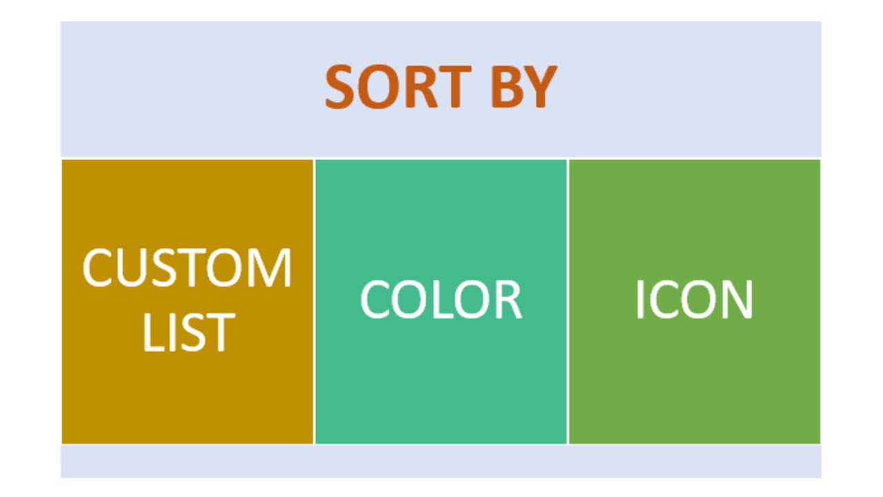 Excel Sorting tips/Sorting by custom list/Sorting by Color/Sorting by ...