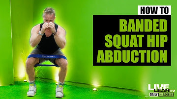 How To Do A BANDED ISO SQUAT HIP ABDUCTION | Exercise Demonstration Video and Guide