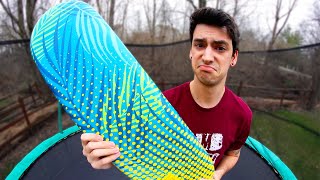 TRAMPOLINE SKATING A FOAM SKATEBOARD!