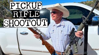 Pickup Truck Rifle Shootout  AR15 vs. Ruger Model 77
