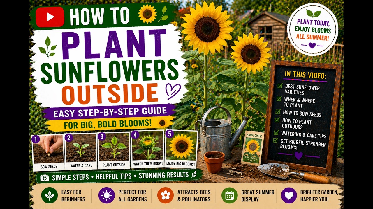 How to Plant Sunflowers Outside  | Easy Step-by-Step Guide for Big,  Bold Blooms