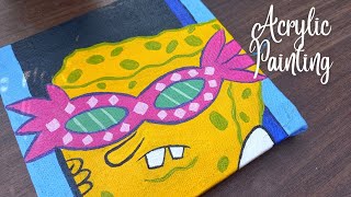 SpongeBob Painting | Mini Canvas Painting Ideas