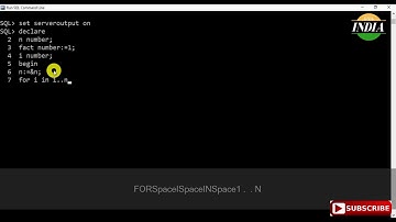 How to calculate factorial of a  number using PLSQL | Calculate Factorial  using PL/SQL