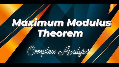 Maximum Modulus Theorem | Complex Analysis  #complexanalysis #spectrumofmathematics