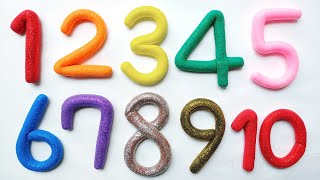 [숫자놀이] 플레이도우로 1부터 10까지 숫자만들기 | 숫자 만들고 영어로 읽기 | 반짝이 숫자 | 아이들을 위한 숫자공부