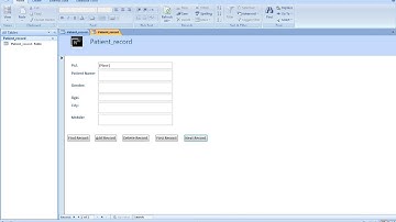 Design a form in MS Access to View, Add, Delete and Modify the patient record in the database