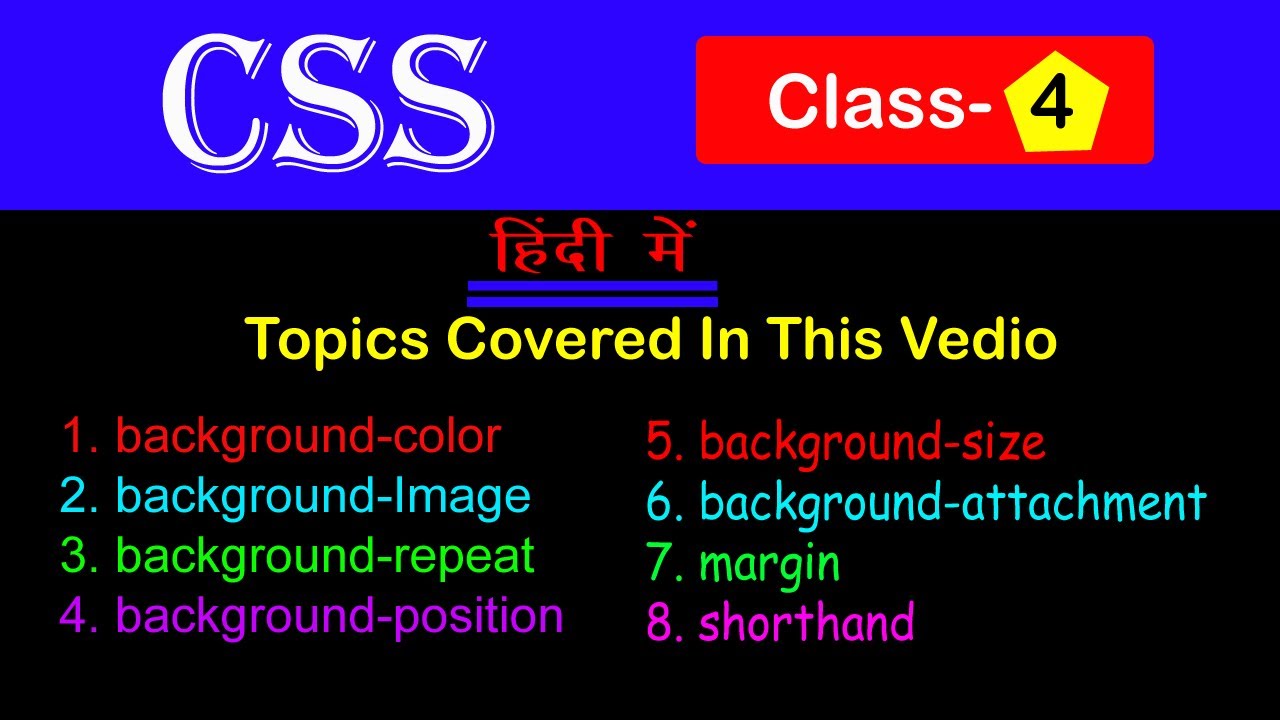 CSS Background-Image in Hindi | Repeat | Size | Attachment | Margin |  Shorthand | With Example #css - YouTube