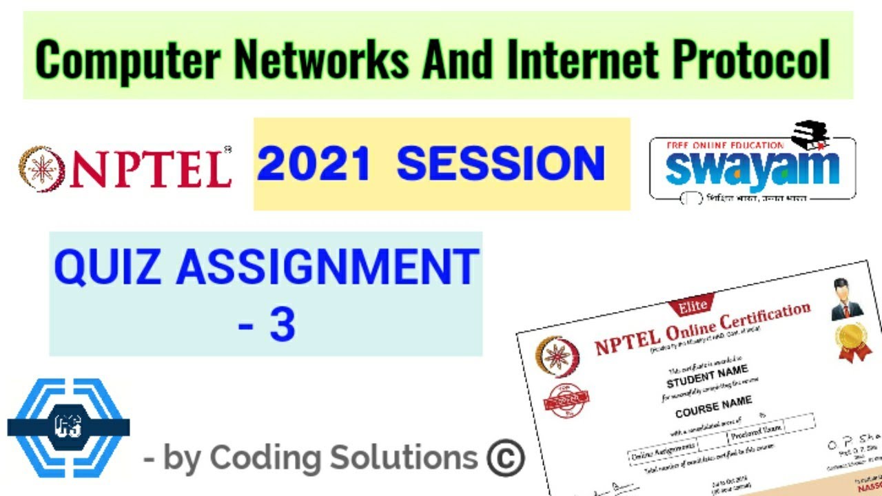 computer networks and internet protocol nptel assignment answers 2021