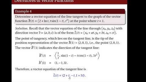[Math 22] Lec 25 Calculus of Vector Valued Functions (Part 2 of 3)