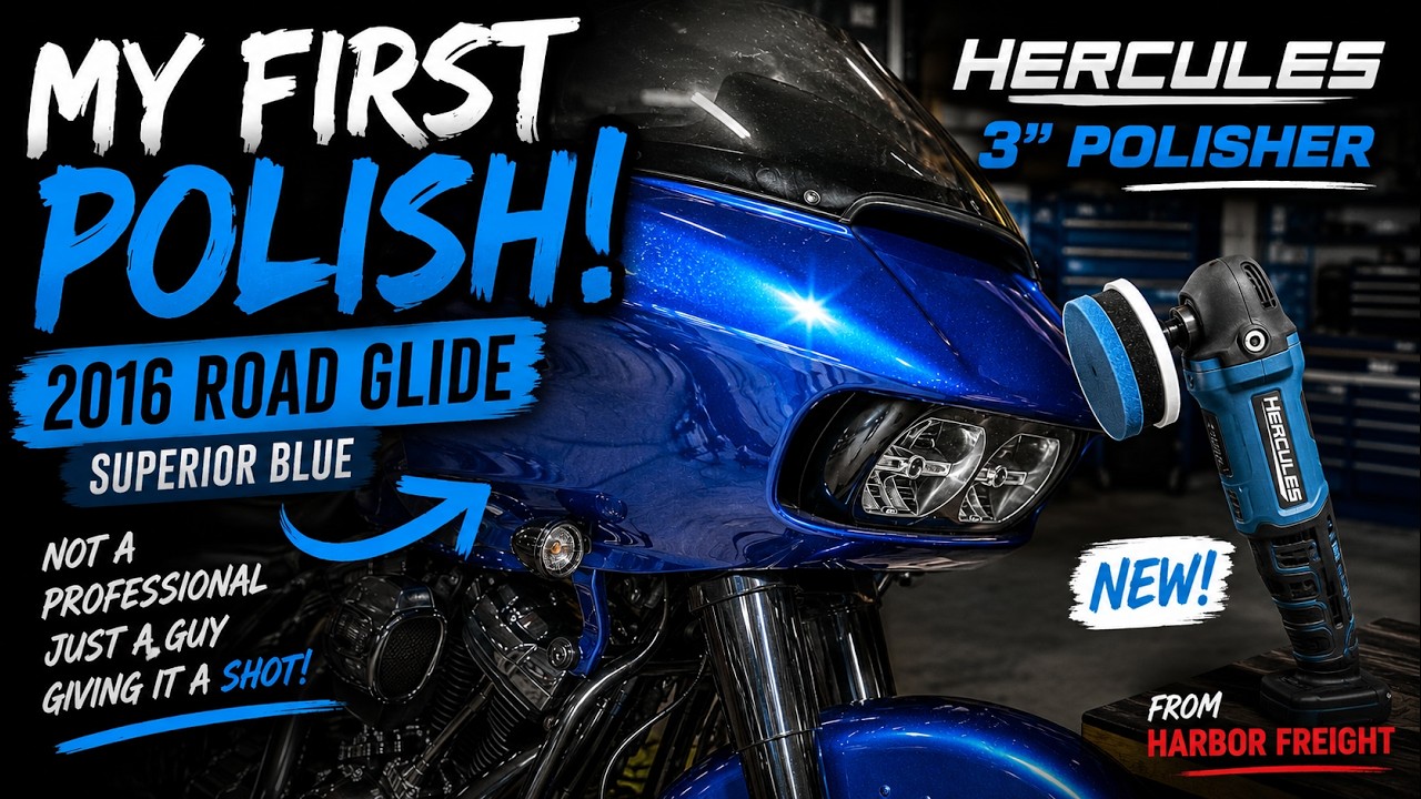 I Tried Harbor Freight’s NEW HERCULES 3” Polisher on My Road Glide…