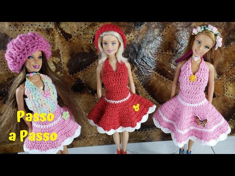Barbie roupas e acessórios em crochê