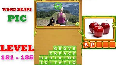 Word Heaps: Pic Puzzle Level 181 - 185 | All Answers | Walkthrough