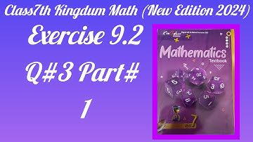 Class7th exercise 9.2 Q#3 Part#1 Kingdum Series (Moonlight)