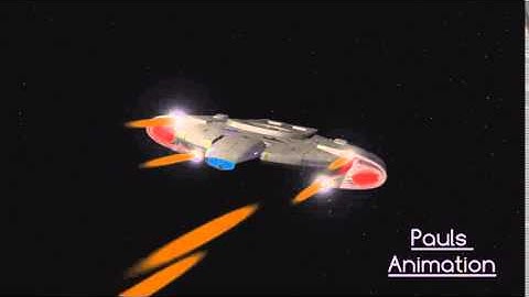 USS Defiant particle fire in lightwave 3D