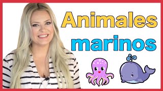 ANIMALES 🐳 marinos 🦀  en FRANCÉS (fácil para principiantes)