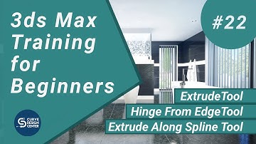 Extrude Tool, Hinge From Edge Tool. Extrude Along Spline Tool Tool | 3ds Max Training for Beginners