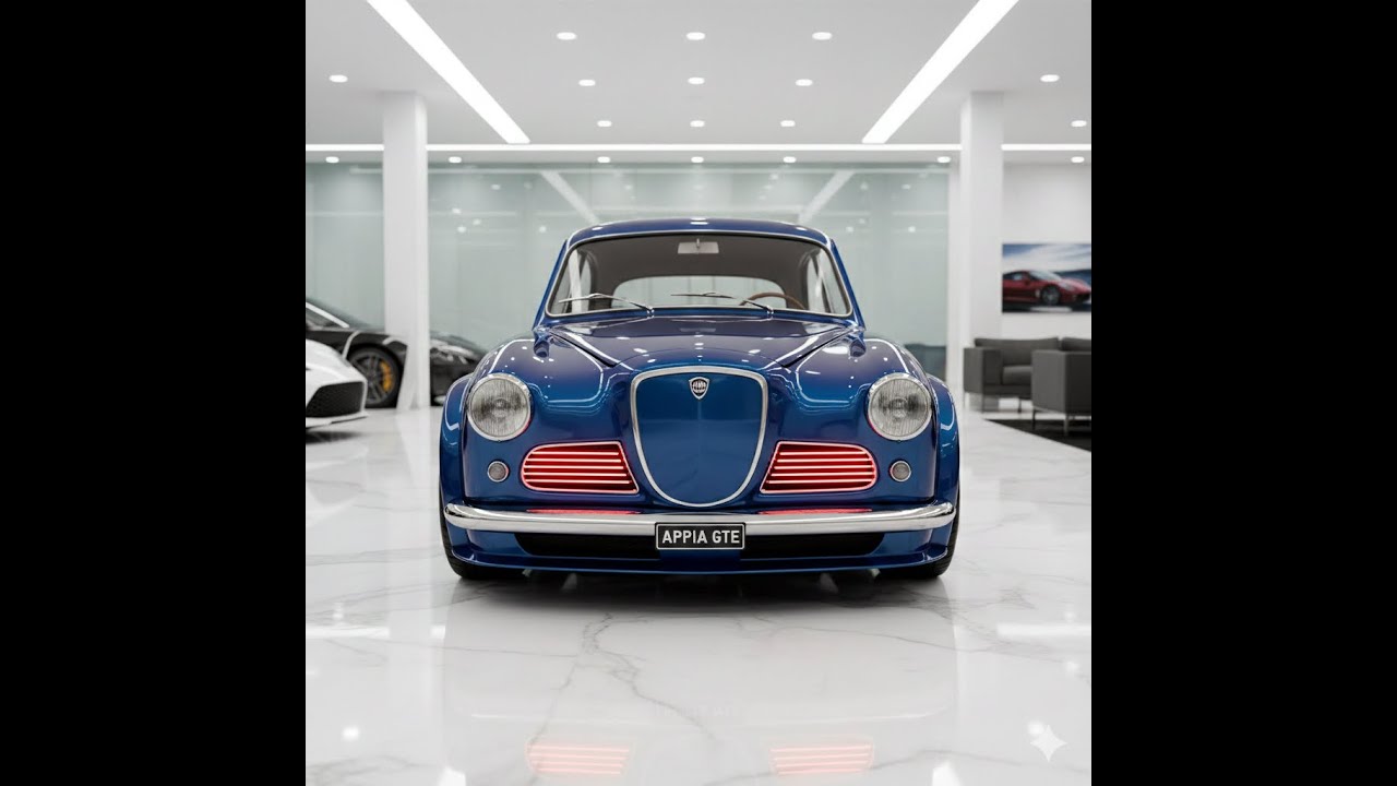 1959 Lancia Appia GTE Ultra-Detailed 3D Render | Modified Classic Car in Luxury Showroom