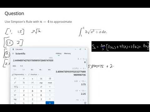 Simpsons Rule with Function and with Graph