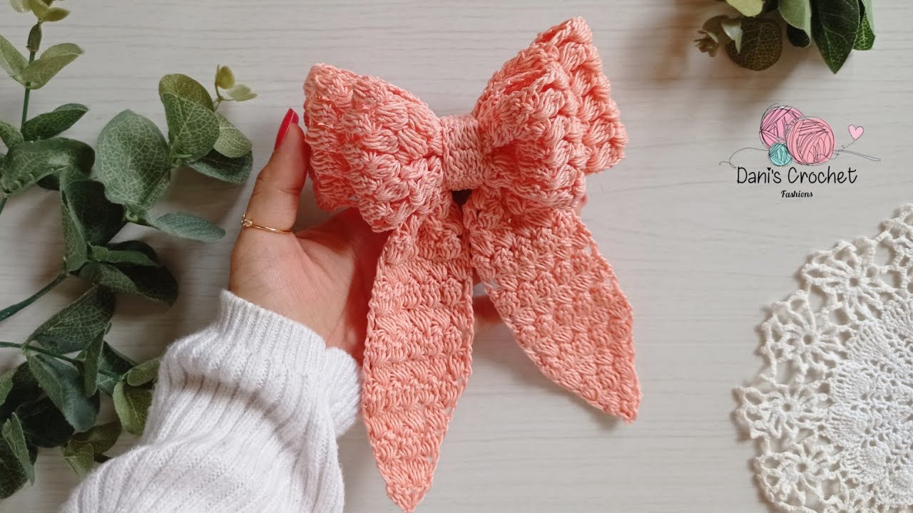 lazo coquette 🎀| teje hermoso lazo en TENDENCIA 🎀 | punto piña | fácil