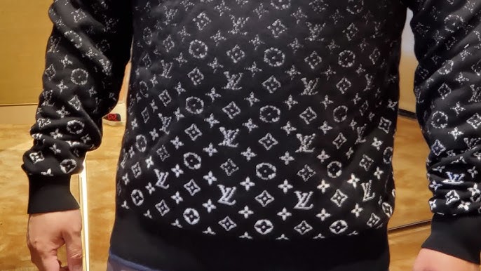 Louis Vuitton Black Distressed Monogram Sweater