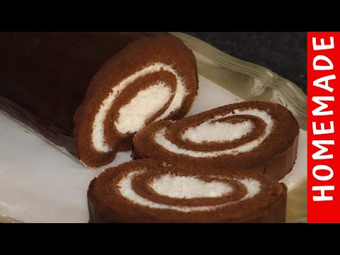 Holiday Special Recipe Chocolate Swiss Roll Cake by (HUMA IN THE KITCHEN)