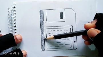 How to draw Floppy Disk step by step // Floppy Disk drawing for beginners