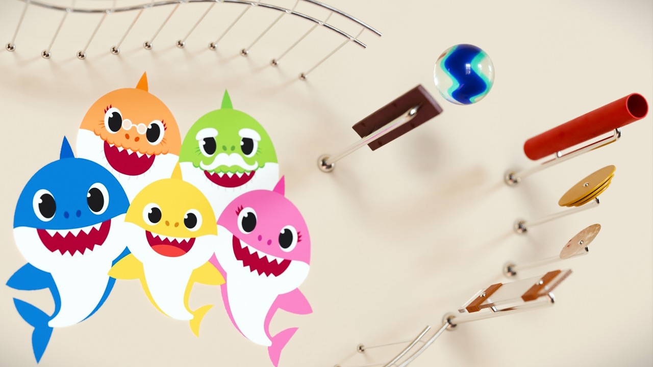 Marble Plays Baby Shark Theme Different Instruments!! - YouTube