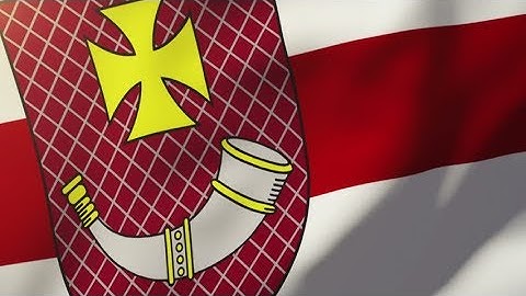 4K Ventspils flag waving in the wind. Looping sun rises style. Animation loop Stock video