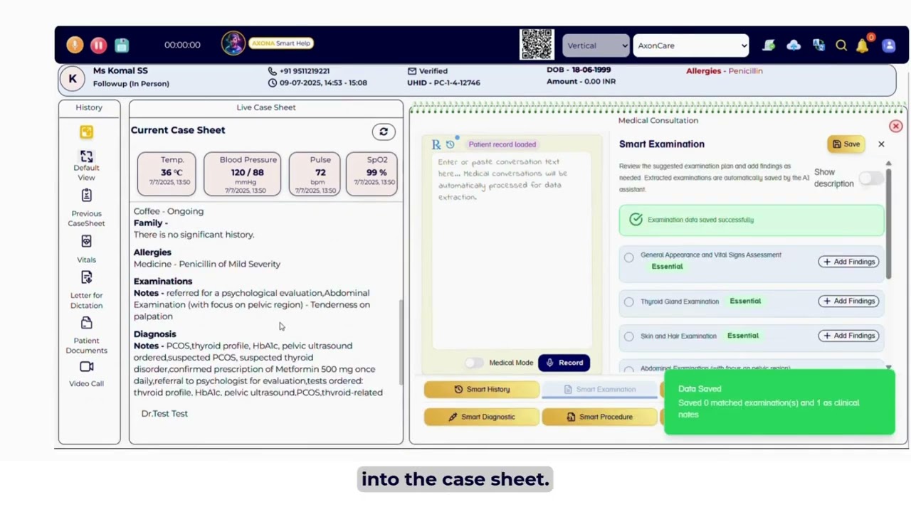 AxonA – Hands Free EMR + Decision Support with Smart AI Buttons