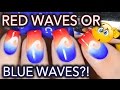 Two-toned scaled gradient trippy wave nail art