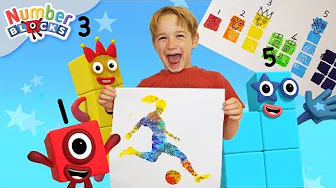 Sporty Stampolines Art Make for Kids | Crafts for Kids | Learn to Count 123 | @Numberblocks