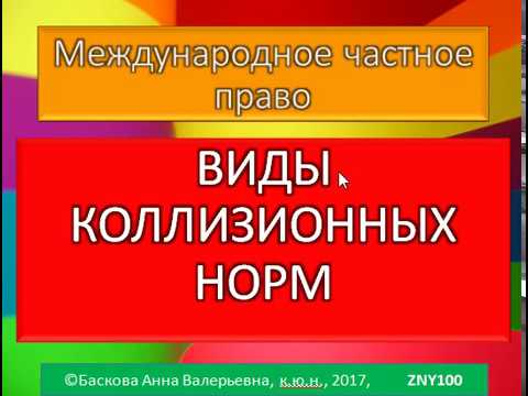 МЧП, Виды коллизионных норм в международном частном праве