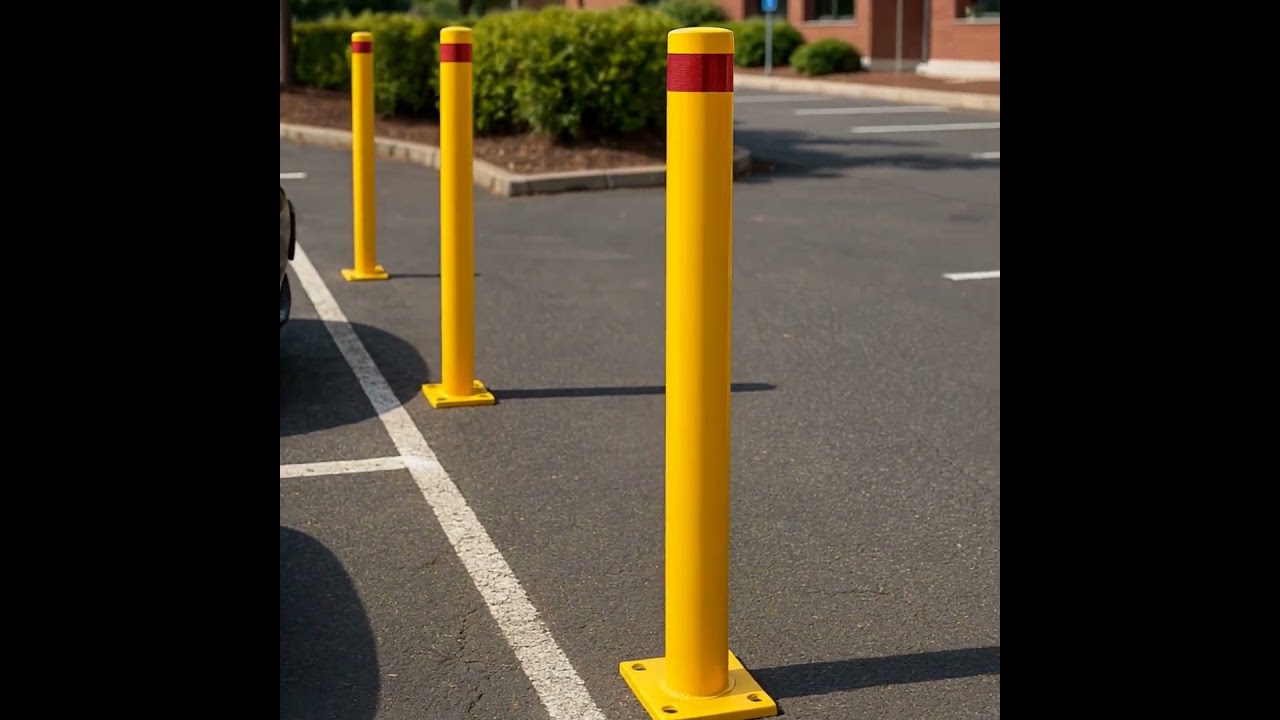 Surface Mounted Safety Bollard  63mm Diameter 900mm Height