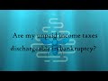 Unpaid Utah and federal income taxes can be discharged in Chapter 7 or Chapter 13 bankruptcy if you meet these conditions. Feel free to download our free flowchart which will...