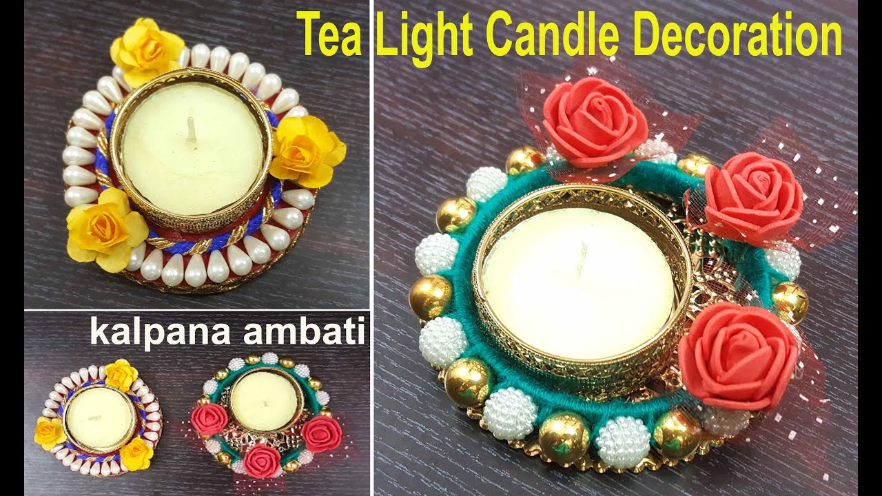 2 Easy & Quick Tea Light Candle Decoration Ideas at Home / Diwali Home
