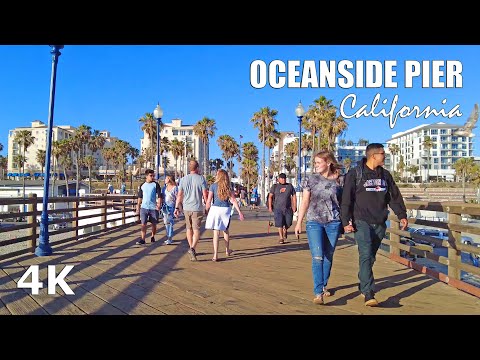 Oceanside Pier in San Diego, California USA - Travel Walking Tour - 2021 - 4K
