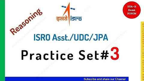ISRO Assistant UDC JPA | General Intelligence and Reasoning | Practice Set 3