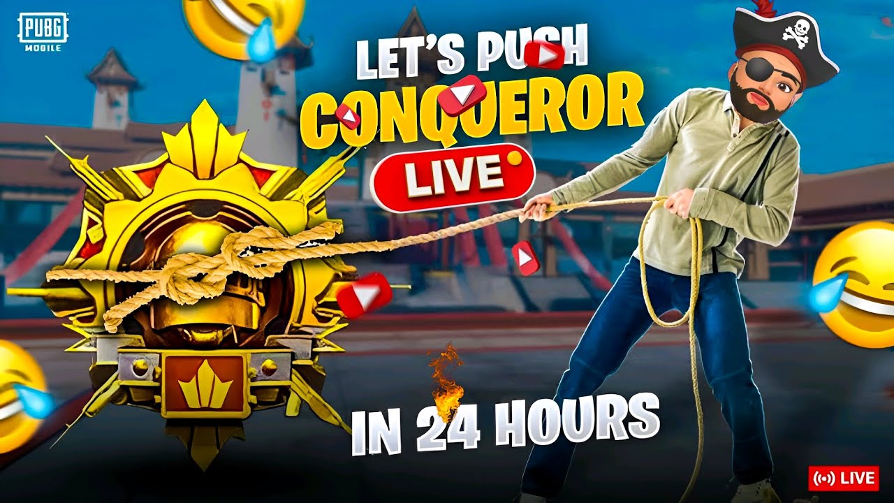 CONQUEROR IN 24 HOUR'S 🔥PUBG MOBILE LIVE 😭 - YouTube