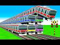 【踏切アニメ】複雑な電車 3 Trains 2026 Climbing Pynamid 🚦 Fumikiri 3D Railroad Crossing Animation #5 #1million