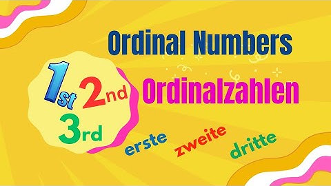 Ordinal Numbers | Ordinalzahlen | German for bebinners | German A1