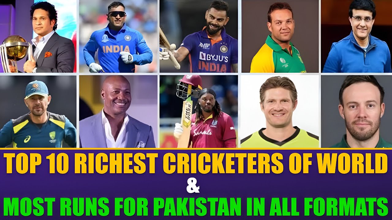 Top 10 Richest Cricketers of World and Most Runs for Pakistan in All ...