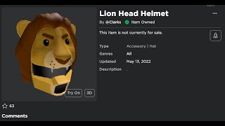 [ИВЕНТ] Как Получить БЕСПЛАТНУЮ Вещь Lion Head Helmet В Роблокс