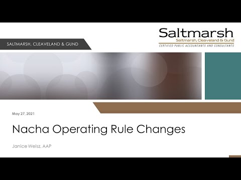 WEBINAR: Nacha Operating Rules Update