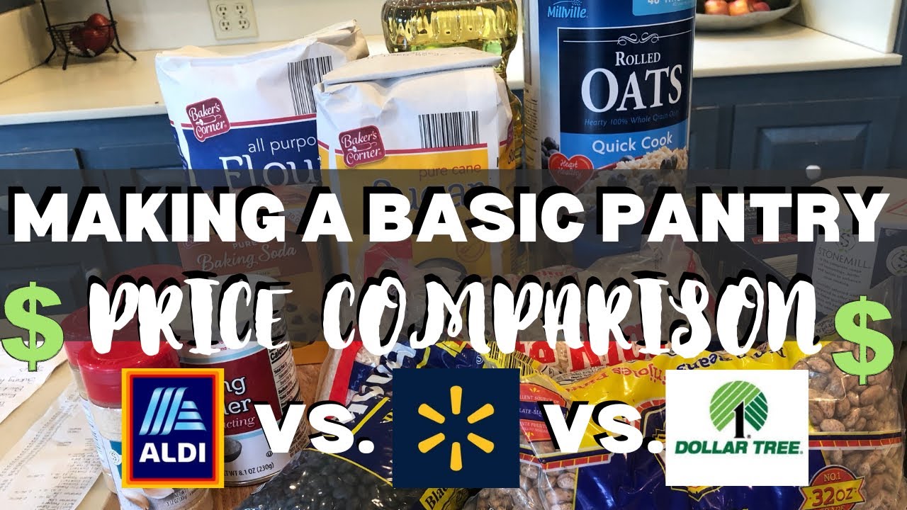 ALDI vs WALMART vs DOLLAR TREE HAUL | KITCHEN PANTRY BASICS | BUDGET PANTRY